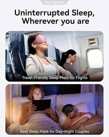 Weighted Eye Mask For Sleeping - Blackout Sleep Mask For Women Men, FACEMOON Lash Extension Eye Covers, Memory Foam, 3D Contoured, Airplane Travel Essentials, Blindfold For Meditation(Gray)