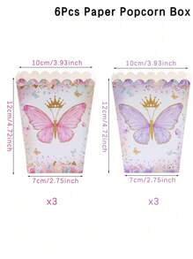 20pcs Purple Butterfly Popcorn Box Food Box, Kitchen Supplies Disposable Food Tray, French Fries Box, Popcorn Cups, Purple Butterfly Birthday Party Gift Packaging Box Candy Bag Popcorn Buckets Treat Boxes Containers, Gift Packaging Decoration Bakery Bread Boxes, Party Favor, Birthday Gift, Gift Box, Wedding Box