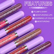 DUNUF 5 Pcs Long-Lasting Lip Gloss Set Waterproof Lipstick Non-Fading Non-Stick Cup Beginner Friendly Perfect Christmas Gift Beautifully Wrapped - Multicolor - View 5