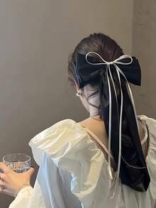 1 pièce Barrette à nœud ruban pour femme, pince à cheveux avec papillon en satin bicolore élégante, nouvel accessoire de mode, pinces à cheveux, pinces, épingles à cheveux