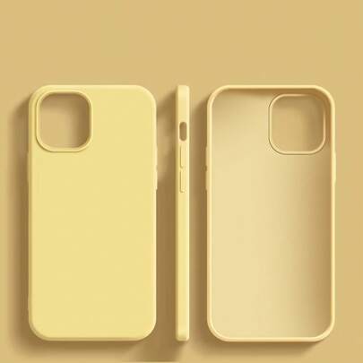 Pure Yellow Perfection Liquid Silicone Case – Anti-Yellowing & Soft-Grade Guard Compatible With IPhone Waterproof Shockproof Anti-Fall Scratch Resistant