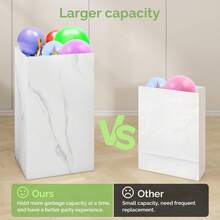 4 Pack Extra Large Disposable Trash Cans, Reusable Portable Garbage Can, 13 Gallon (21.6" H X 13.5" W X 10" D), Extra Thick  Cardboard Portable Garbage Can And Recycling Bins,Marble - Multicolor - View 2