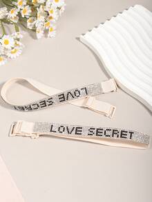 Rhinestone Letter Sexy Shiny Bra Straps, Women's Lingerie Strap Accessory - Suitable For Dresses And Everyday Wear - Multicolor - View 6