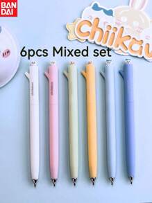 1pc/6pcs Bandai, Back To School Stationery, With A Double Bead Quick Drying Ballpoint Pen Tip, Perfect For Teachers, Colleagues, Offices, And Returning Students. The Quote Pen Set Features An Ergonomic Circular Body, A Medium Tip, A Stick Pen Structure, A Cute Design, And Perfect Party And Birthday Surprise Gifts. It Is The Ideal Choice For Christmas, Halloween, And Thanksgiving Gifts.