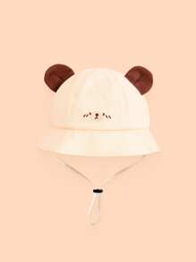 1 Peça Chapéu de Balde Adorável com Orelhas de Urso, Chapéu de Balde Fashion Respirável, Cordão Ajustável Adequado para Homens/Mulheres/Bebês, Proteção Solar de Primavera/Verão para Uso Externo