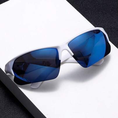 1 Pair Men's Stylish Half-Frame Glasses, Suitable For Daily Wear