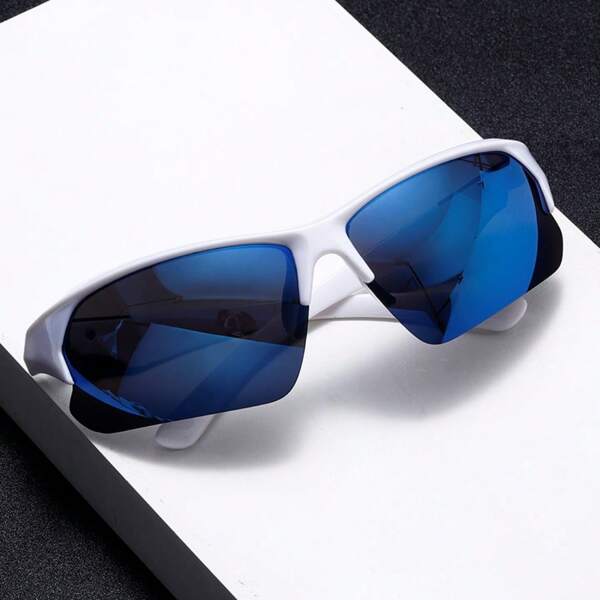 1pc Stylish Semi-Rimless Eyeglasses For Men, Suitable For Daily Wear