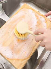 Long Handle Kitchen Cleaning Tool, Grease-Free Soft Bristle Cleaning Scrubber, Ergonomic Plastic Design, Suitable For Pots, Pans, Bathrooms, Toilets, And Bedrooms