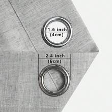 Light Grey Curtains 96 Inches Long For Living Room 2 Panels Set Grommet Linen Window Treatments 96 Inch Light Filtering Semi Sheer Curtains For Bedroom Country Gray - 淺灰色 - 查看 9