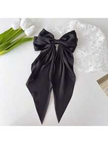 1 pièce pince à cheveux en dentelle blanche à 3 couches pour femme, jolie et élégante, avec un long ruban en polyester