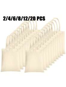 2/4/6/8/12/20Pcs Sublimation Tote Bags Sublimation Blank Tote Bags For Decoration ,Tote Bag, Lightweight Medium Reusable Grocery Shopping Cloth Bags, Reusable Grocery Shopping Cloth Bag, Reusable Folding Shopping Shoulder Bag, Large Capacity Folding Shopping Bag, Household Supplies, Suitable For DIY, Advertising, Promotions, Gifts, Events - White - View 2