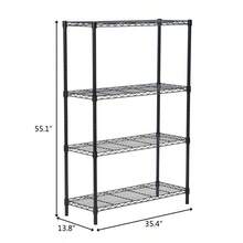4-Tier Metal Shelving Unit, Adjustable Shelf Organizer For Garage Kitchen, Storage Rack Capacity For 1100 Lbs, 36"W X 14"D X 55"H, Black - 多色 - 查看 5
