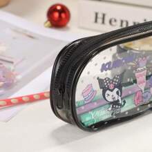 Sanrio 1pc Sanrio Character Cartoon Transparent Pencil Case Pouch, Student Stationery Storage Organizer Makeup Bag,Pencil Pouch,School Bag, School Supplies,Back To School