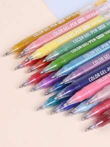 Languo 88 Colors Burst Flash Color Neutral Pen Set Jumbo Capacity Metallic Glitter Gel Pens, Flash Special Effects Highly Attractive Drawing Handbook Pen Highlighter 1mm, Elementary School Students Art Drawing Special Diy Drawing Book Can Be Stacked Color Impermeable Paper High Capacity Highlighter Highlighter Gel-Pen Hand Drawing Pen Can Be Used For Student Marking, School Supplies, Back To School