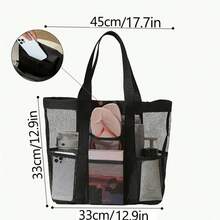 1PC Large Mesh Beach Bag - Sandproof Swim Tote Bag Oversized For Family Foldable Lightweight Pool Boat Bag,Summer Simple Mesh Holiday Beach Bag,Waterproof Shoulder Tote Bag,Transparent Handbag ,Digging Sand Bag,Swimming Storage Bag, Travel, Vacation, Beach, Shopping Bag, Beach Essentials, Beach Accessories, Pool Float