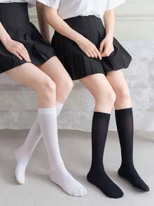 1双女士肤色丝绒无缝小腿袜，舒适袜子 - 卡其色 - 查看 7