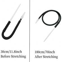 2-częściowa regulowana, wielokrotnego użytku szklana fajka wodna z akrylową/plastikową główką - idealna na imprezy i do barów bez prądu Regulowana długość Arabska słomka do palenia Szklana fajka wodna Uchwyt Akcesoria Bar