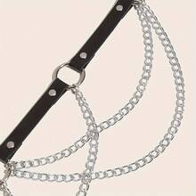 Adjustable Gothic Dark Color Cross Chain Belt For Women, Multiple Sizes Available, Suitable For Daily Wear
