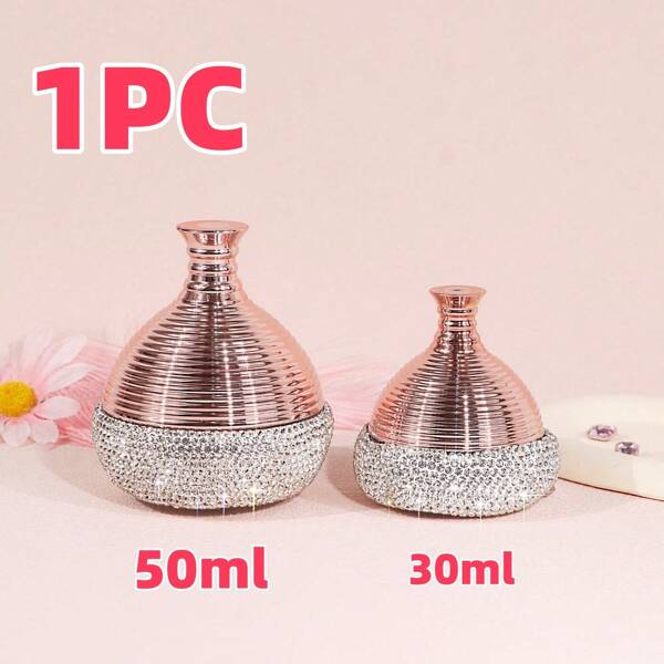 1pc Luxury Glossy 10ml/30ml/50ml Cream Jars, Storage Bottles, Solution Dispensing Bottles, Mask/Eye Cream Jars, Wide Mouth Cosmetic Refillable Bottles, Travel Accessories, Holiday Gifts