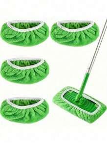 3pcs Washable Microfiber Mop Pads, Design For Wet Or Dry Floor Cleaning, Easy To Install, Essential Home Cleaning Supplies