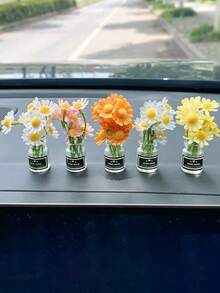 1pc小香风星空花瓶粉色樱花装饰娃娃仿真迷你车内摆件家居舞台