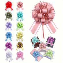 20pcs Macaron Color 3D Floral Gift Bow - 11.94 Inches Blue, Purple, Pink And Green String Bow, Suitable For Various Festivals And Birthday Party Decorations (Random) School Supplies, Back To School
