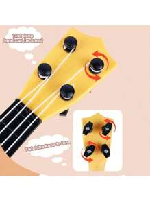 Mini chitară muzicală de jucărie pentru copii, ukulele, instrument cu 4 coarde, cadouri, favoruri de petrecere, interactiv, distracție, educațional pentru începători