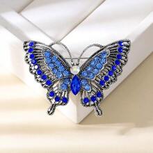 1 pieza Broche de solapa de aleación de zinc con diseño de mariposa, accesorio de alta gama para decorar abrigos, sombreros, bolsos, mochila unisex para la escuela
