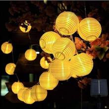 1 pieza Luz de cadena solar blanca impermeable de 5M con 10 LED/8M con 20 LED, con 8 modos de iluminación, incluye baterías de litio, adecuado para jardín, balcón, patio, decoración de paisaje de carretera