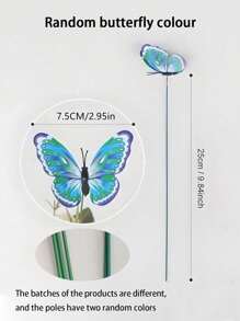 20pcs-Vibrant Glowing 3D Butterfly Garden Stakes - Butterfly Ground Stake For Outdoor Patio Planters, Patio, Flower Pots And Bonsai Glowing Colourful Decorations, Gardening Dress Up - Made Of Durable Polyvinyl Chloride, Valentine's Day Modern Home Decorations