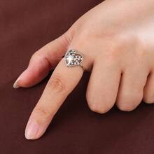 1pc Fashion Christmas Tree Shape Heart Design Cubic Zirconia Women Ring