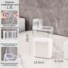 Dispensador hermético de detergente para ropa, dispensador transparente de suavizante de ropa, gran capacidad para almacenamiento de polvo de alimentos - 1500 ml - Ver 9