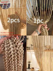 1 pièce/2 pièces Rideau décoratif de porte à ligne filetée, rideau de diviseur à gland pour salon, chambre à coucher, paravent pliant d'entrée