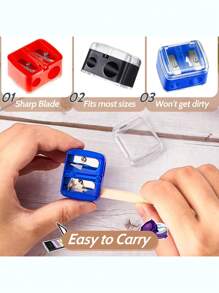 1pc Makeup Pencil Sharpener, Suitable For Eyebrow, Eyeliner, Lip Liner Pencils, Lipsticks, Dual Sizes With Dust Cover