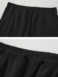 1pc Men's Autumn/Winter Casual Cargo Pants, Straight Leg Multi-Pocket Outdoor Trousers - Black - View 5