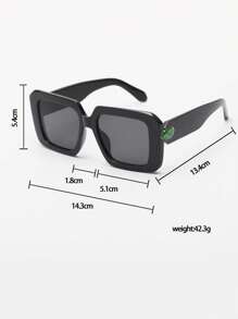 1 PC Women's Korean Elegant Square Frame Gemstone Accessory Fashion Eyewear Suitable For Daily Outfit Matching, Holiday Gift And Work Commuter Use
