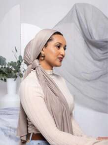1 pieza Hiyab de mujer de jersey, hiyab de modal, unicolor, suave y sedoso, cómodo y transpirable, pañuelo, turbante de jersey, chal de 180cm*70cm, adecuado para uso diario, al aire libre, oración y culto