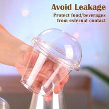 300 Packs 9 Oz Clear Plastic Cups With Dome Lids Disposable Cups With Lids Reusable Plastic Dessert Cups For Ice Cream Cake Snacks Fruit Cold Drinks Milkshake Pudding Salad - 9OZ-DomeLid-300 - View 3