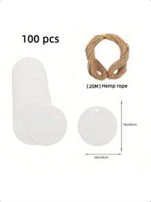 100PCS White Round Gift Tags, Kraft Paper Gift Tags With String Blank Hang Tags For Gifts Wrapping Craft Project Wedding Favors
