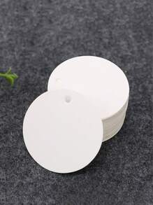 100PCS White Round Gift Tags, Kraft Paper Gift Tags With String Blank Hang Tags For Gifts Wrapping Craft Project Wedding Favors