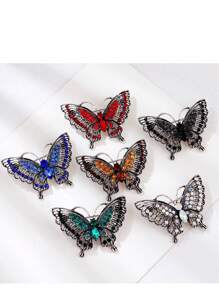 1 pieza Broche de solapa de aleación de zinc con diseño de mariposa, accesorio de alta gama para decorar abrigos, sombreros, bolsos, mochila unisex para la escuela