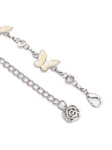 1pc Women's Metallic Silver Waist Chain, Fashionable Retro Bohemian Dress Decoration Belt Fall, Autumn, Halloween