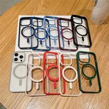 Capinha Case Capa TPU MagSafe Borda Silicone Compatível Apple 11 12 13 14 15 16 Pro Max - Verde - Visão 2