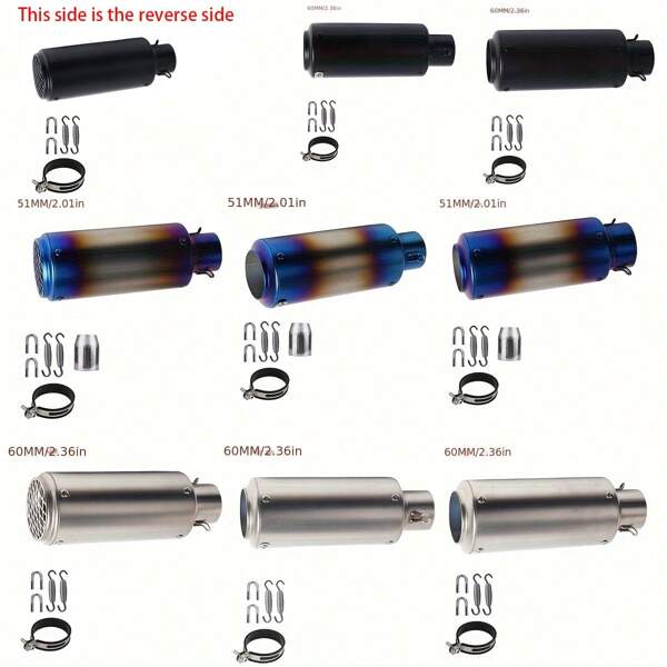 1pc 51mm Diameter Motorcycle Exhaust Pipe Escape Tube, Universal Motorcycle Exhaust Pipe Compatible With DB Killer Motorcycle