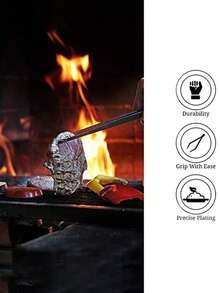 Stainless Steel Kitchen Tongs, Kitchen Tongs, 30 Cm Chef Tongs, Kitchen Tools, Precision Kitchen Tools, Long Straight Tweezers, Used For Cooking, Barbecuing And Cooking - Silver - View 9