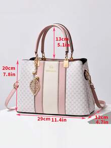[Retro Crossbody Set] Retro Two Pieces Set Women's Fashionable Versatile Large Capacity Single Shoulder Crossbody - Pink - View 3