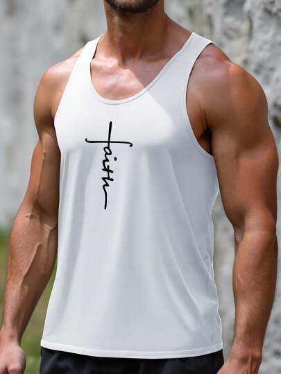 Herren Muskel-Workout Tanktop, rückenfreies ärmelloses Shirt geeignet für Schwimmen, Strand, Bodybuilding