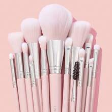 ColourPop Stone Cold Brush Roll Face & Eye Brush Set - Face & Eye Makeup Brush Set - Made With Luxe Synthetic Vegan Bristles - Includes Holder (15 Count) - 煙燻玫瑰套裝 - 查看 3