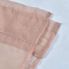 2 Panels Solid Color Blush Pink Sheer Curtains Elegant Rod Pocket Window Voile Panels Drapes For Bedroom Living Room (52X54 Inches) - 彩色 - 查看 9