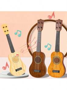 Mini chitară muzicală de jucărie pentru copii, ukulele, instrument cu 4 coarde, cadouri, favoruri de petrecere, interactiv, distracție, educațional pentru începători